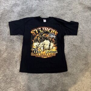2016 STURGIS Mount Rushmore Double Sided Motor Cycle Rally Large‎ Tee Shirt T